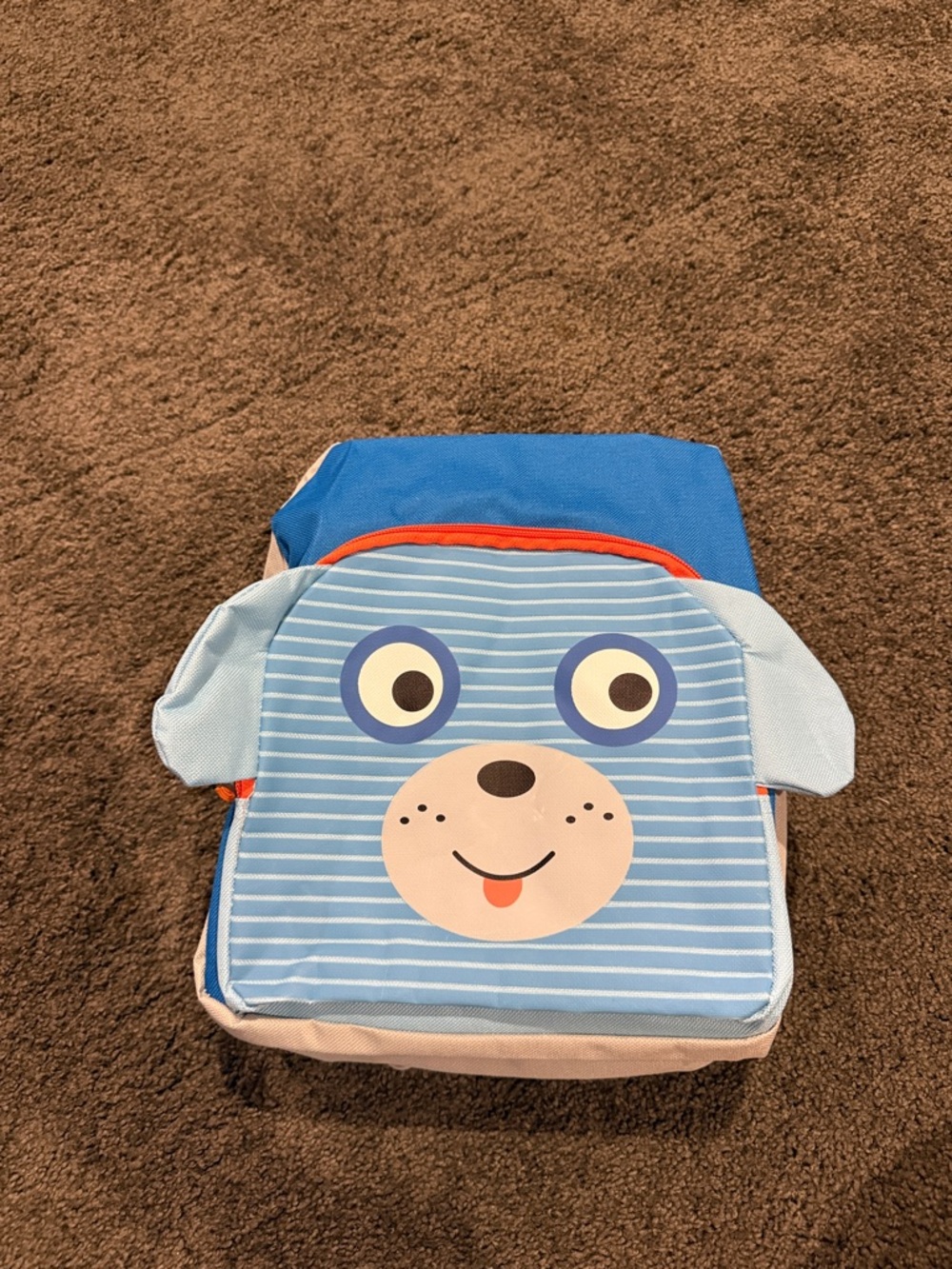 Blue Striped Puppy Kids Backpack